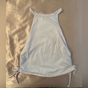 YMI Collections White Ruched Crop Top